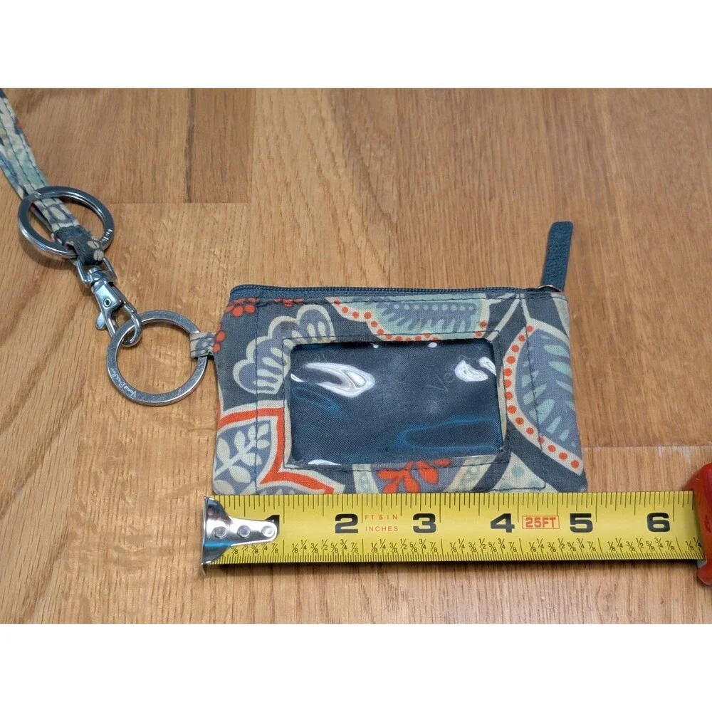 Vtg Vera Bradley Window Coin Purse Key Chain Lanyard Nordic Floral Pattern - Picture 6 of 7